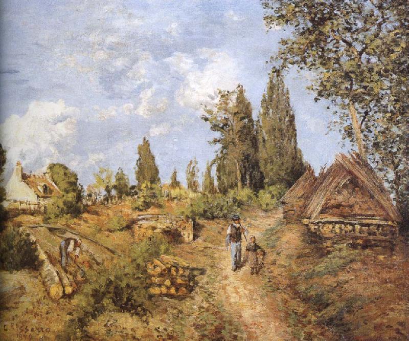 Camille Pissarro Walking in the countryside on the road loggers Norge oil painting art